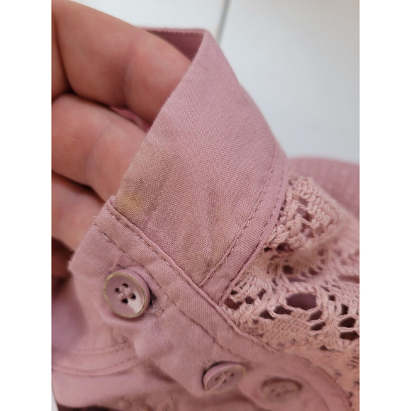 FREE PEOPLE Sz S Sweetest Thing Lace Sleeve Thermal Top - Picture 6 of 12